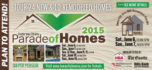 attend the iowa city parade of homes in 2015 June 6th thru June 14th